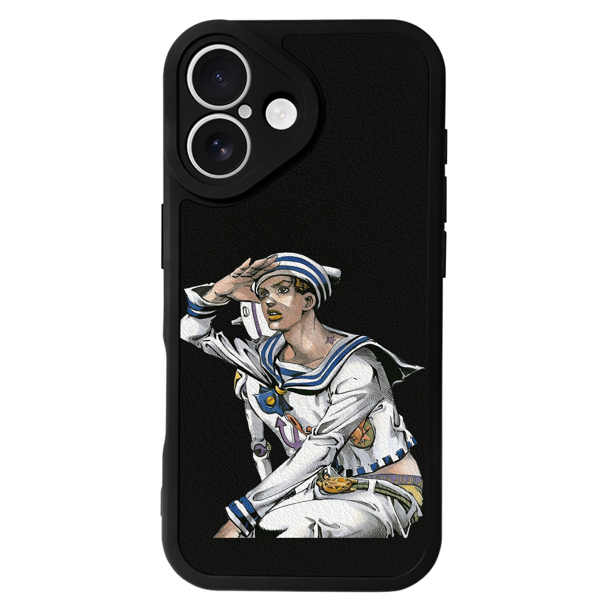 （画像用） ジョジョの奇妙な冒険 東方定助 JoJo's Bizarre Adventure Higashikata Josuke 【iPhone 16シリーズ対応】シリコンスマホケース（レザー調） 材質：シリコン